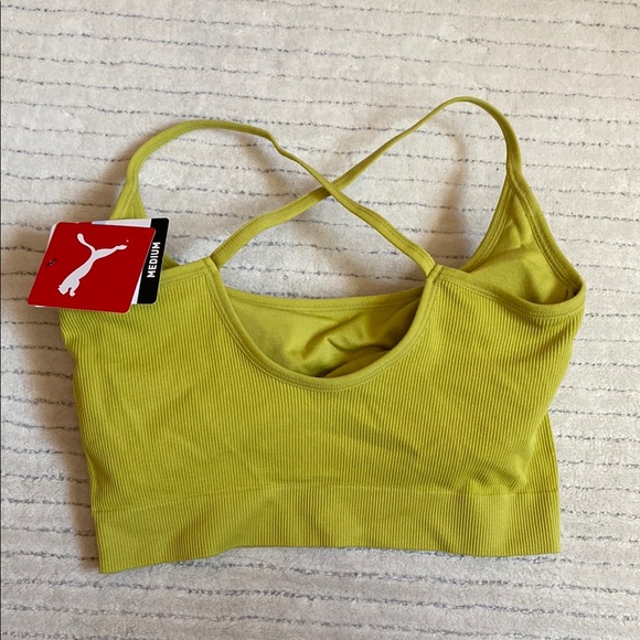 Puma Yellow Sports Bra with Crossed Straps - Picture 2 of 5